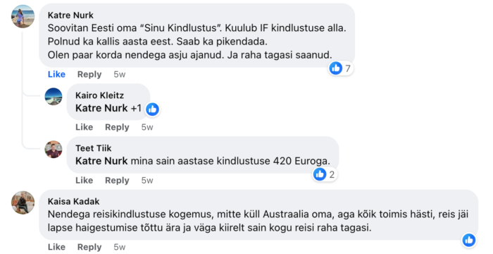 Reisikindlustuse tagasiside